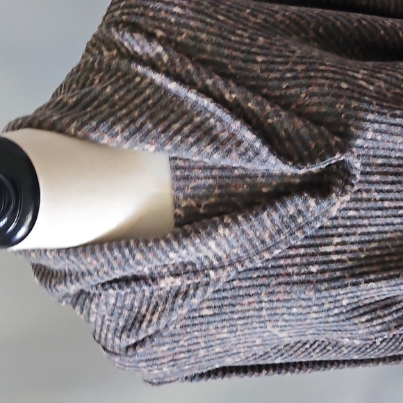 LuLaRoe Kristin Gray and Peach Cowl Neck Blouse - Picture 5 of 15